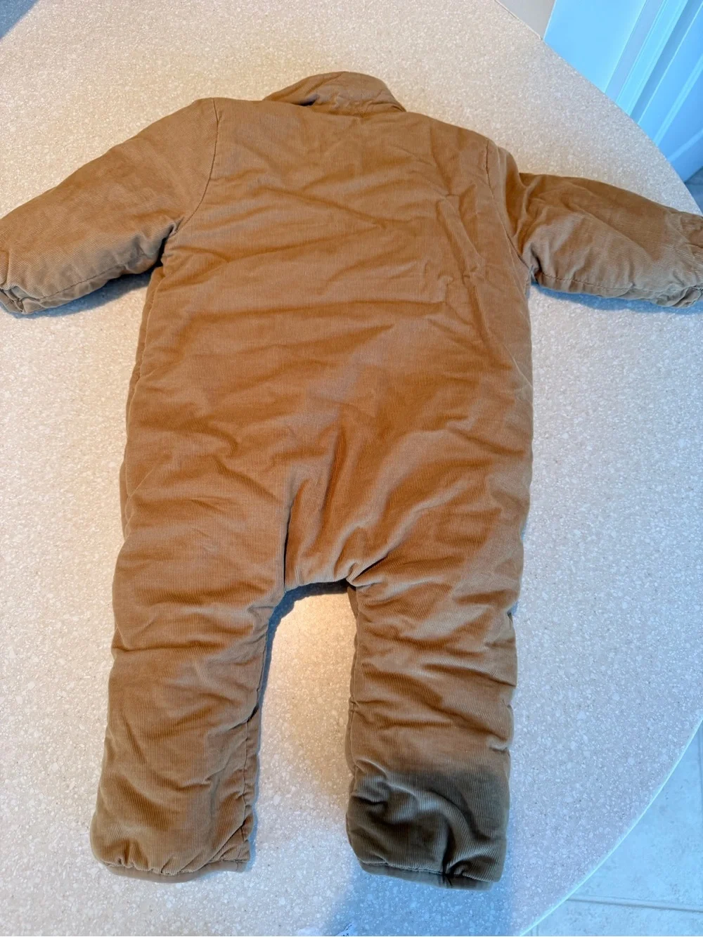 GAP Tan Corduroy Sherpa-Lined One-Piece Footie